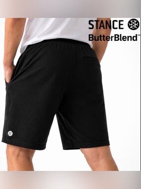 STANCE ButterBlend Lounge Shorts Black Soft Casual Mens Medium Athleisure Gym